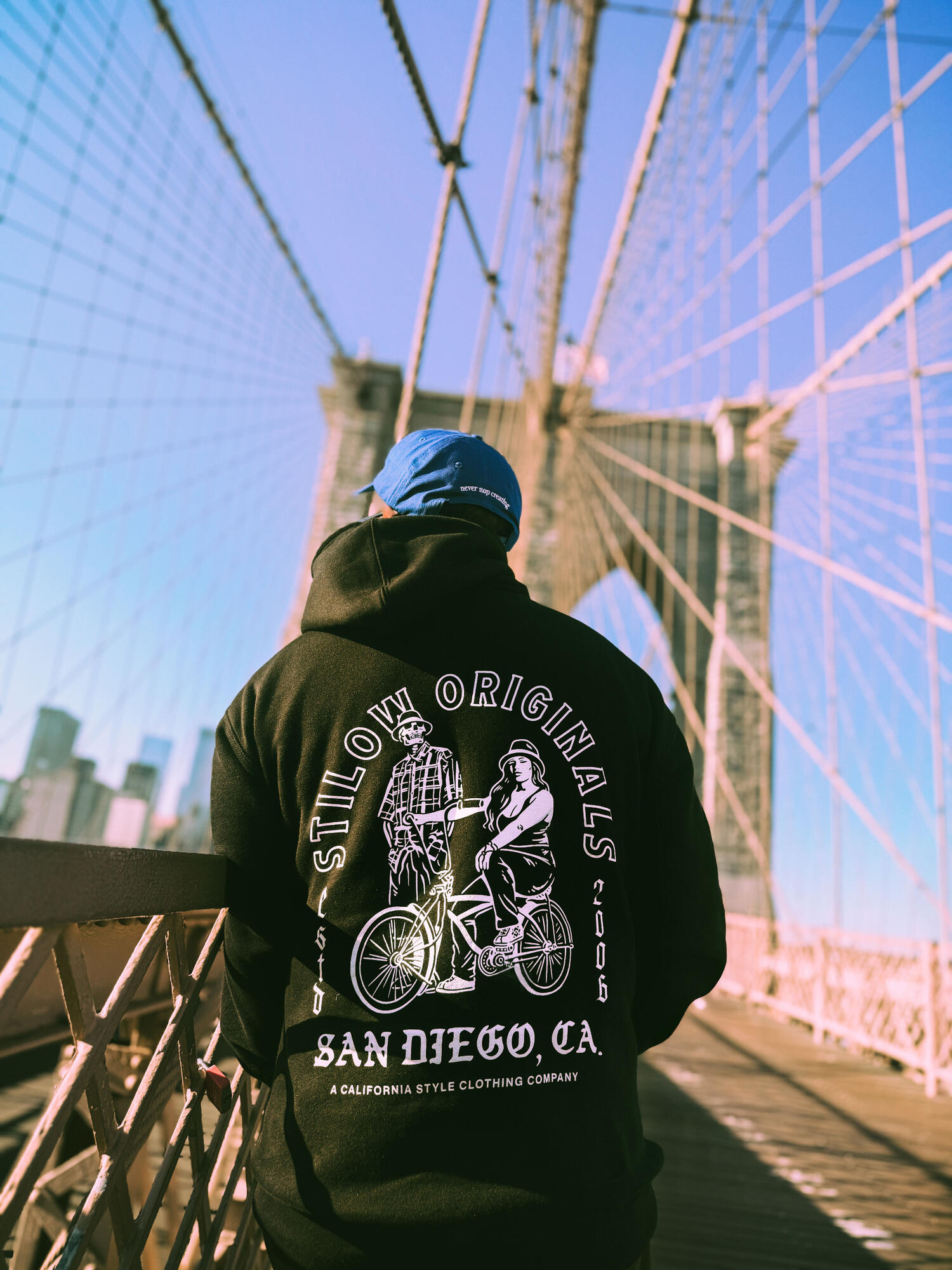 Stilow Originals - Siclow Hoodie in Brooklyn Siclow Hoodie out on Brooklyn Bridge in New York City